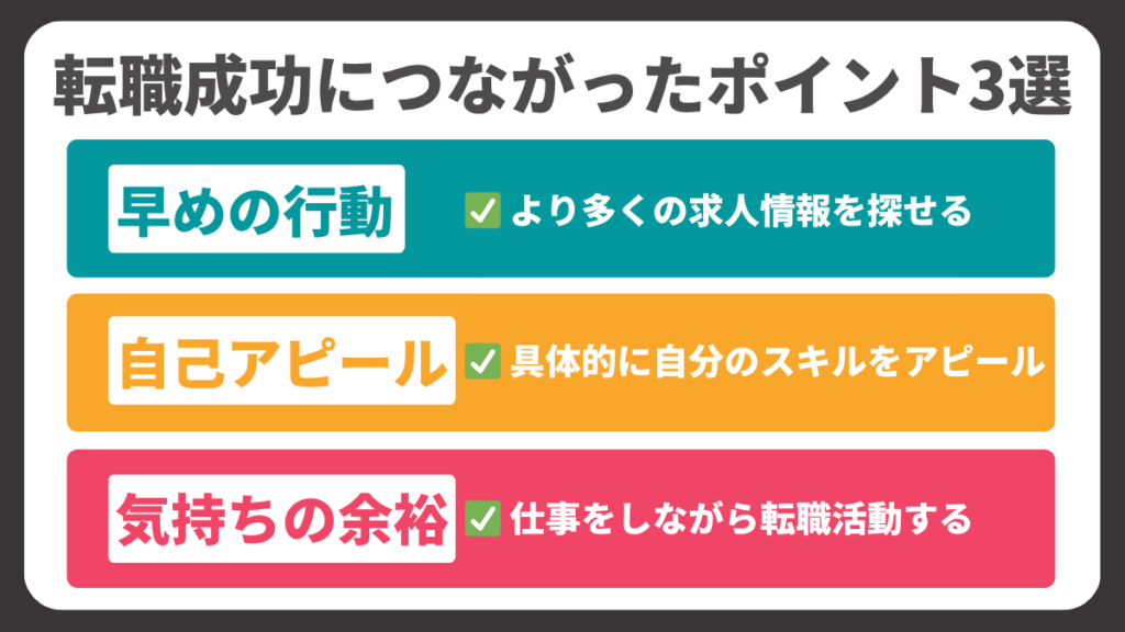 転職成功につながったポイント3選