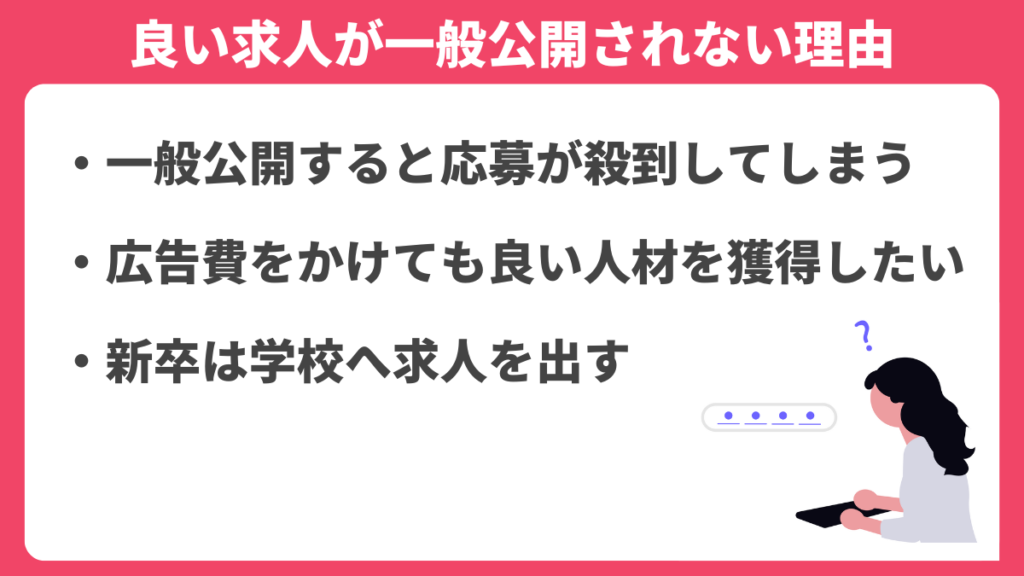 良い求人情報が一般公開されない理由