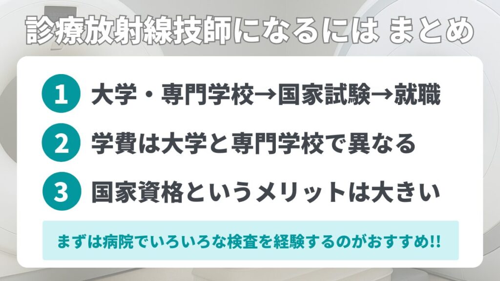 放射線技師になる方法 まとめ