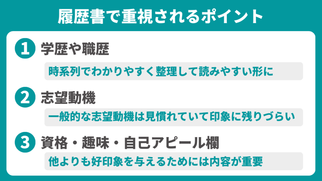 履歴書で重視されるポイント